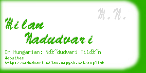 milan nadudvari business card